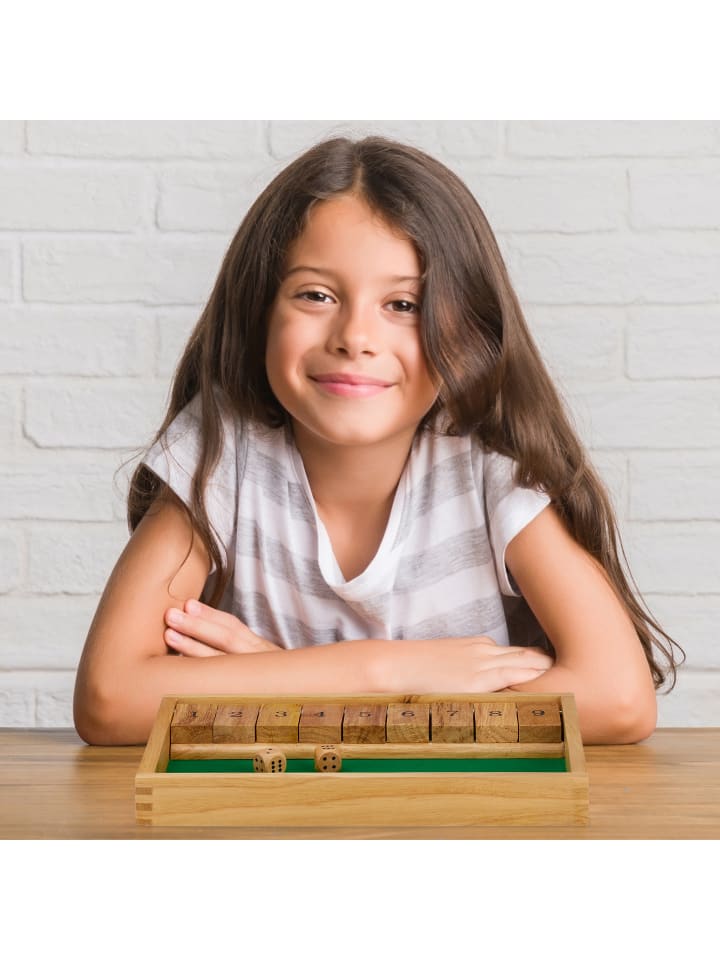 relaxdays Shut the Box Spiel in Natur/Grün günstig kaufen onesize
