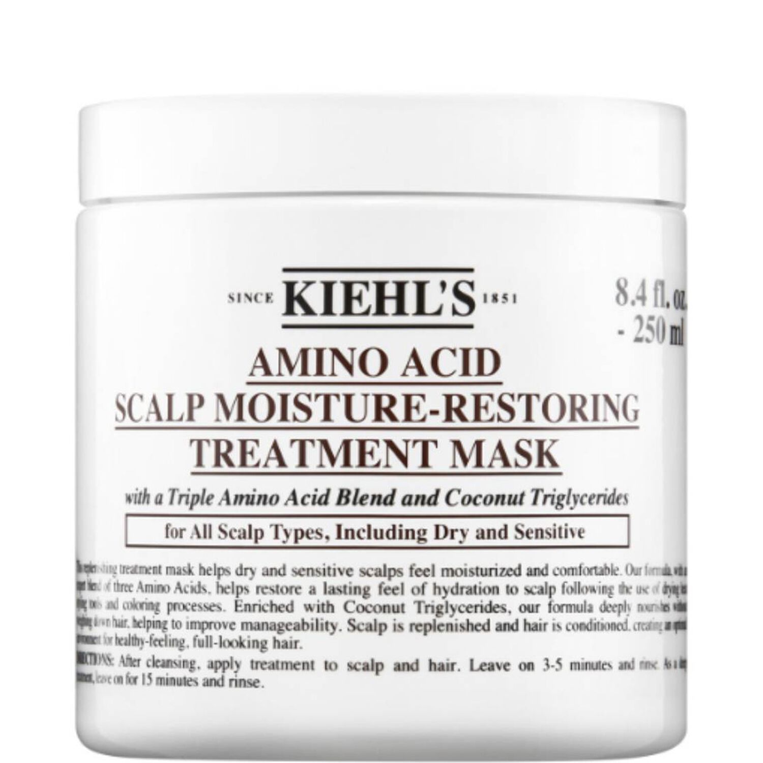 kiehl's Amino Acid Scalp Moisture-Restoring Treatment Mask Masque Réhydratant pour le Cuir Chevelu 250 ml