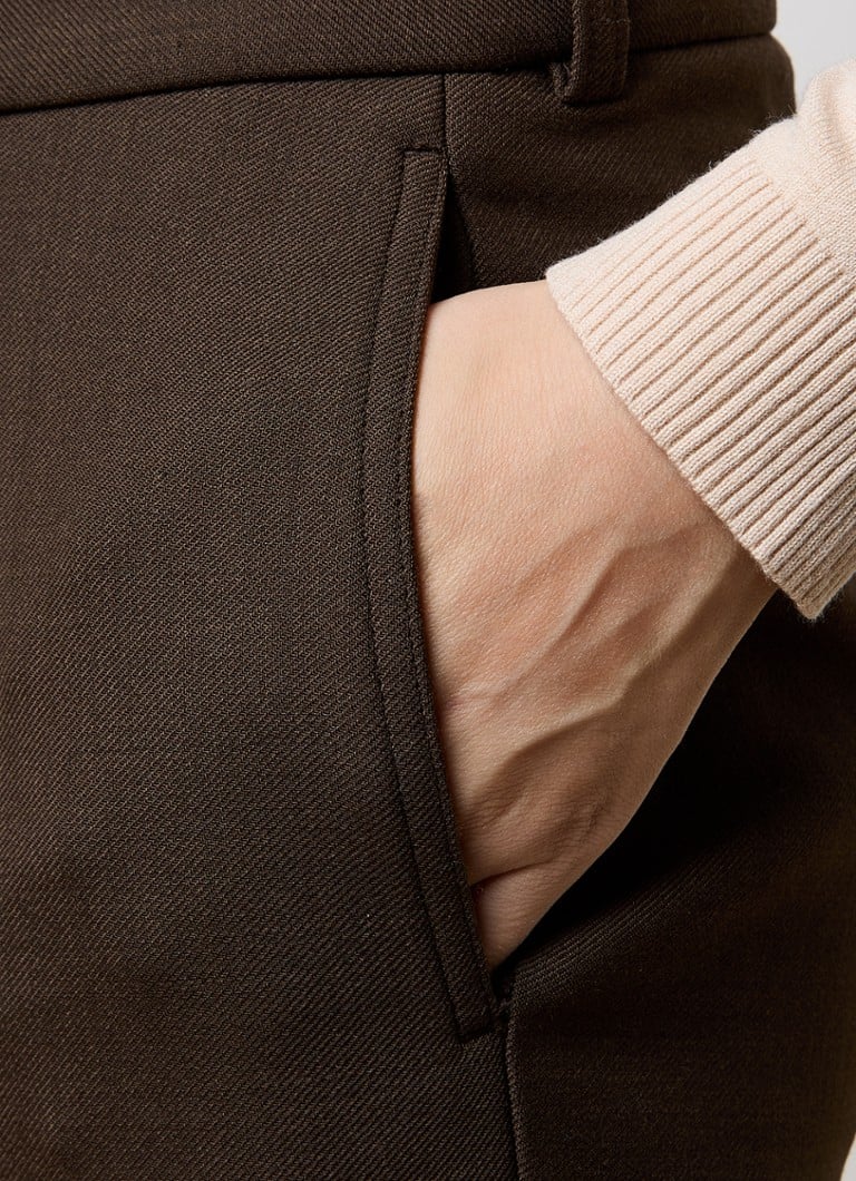 Pantaloni slim fit a vita media TOTEME in misto lana con tasche laterali