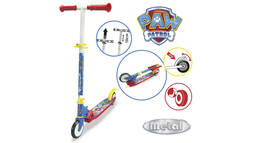 Smoby - Paw Patrol - 2W Faltbarer Scooter