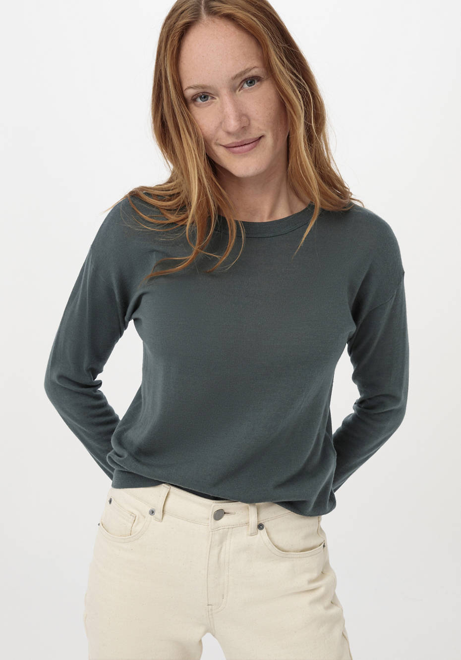 Rundhals-Pullover aus reiner Bio-Merinowolle