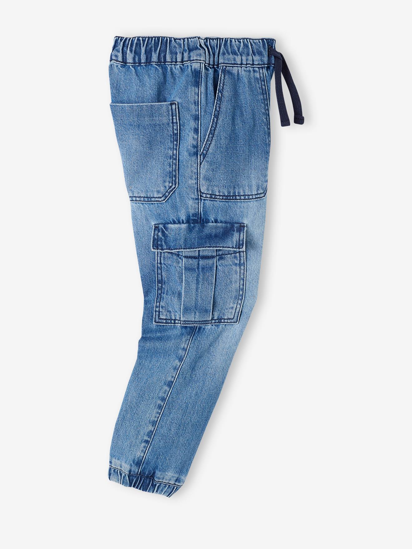 Vertbaudet Jungen Cargo-Jeans mit Dehnbund Oeko-Tex - blue stone