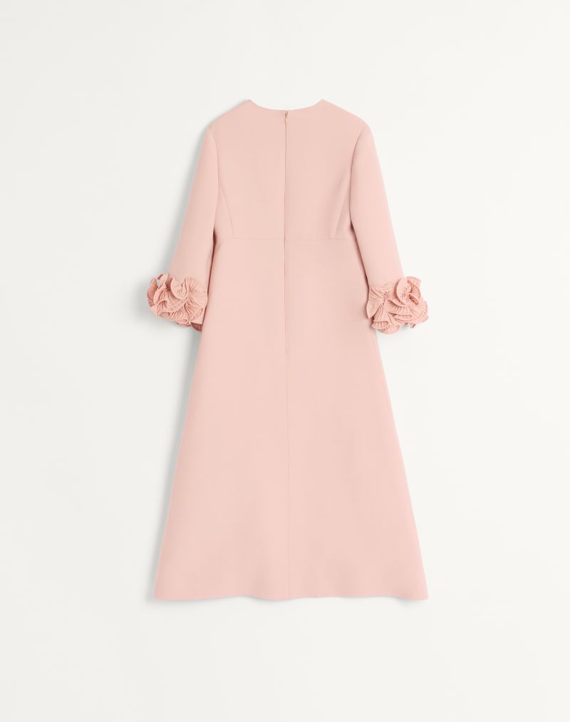 Vestido midi de crepe de alta costura