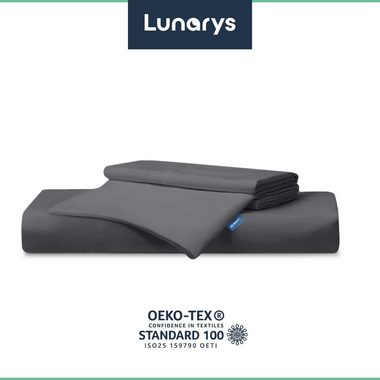 Bettwäsche SatinRoyal, Lunarys, Luxus Satin Bettwäsche - 160 g/m² - Anthrazit - 135x200 cm - 2-teilig
