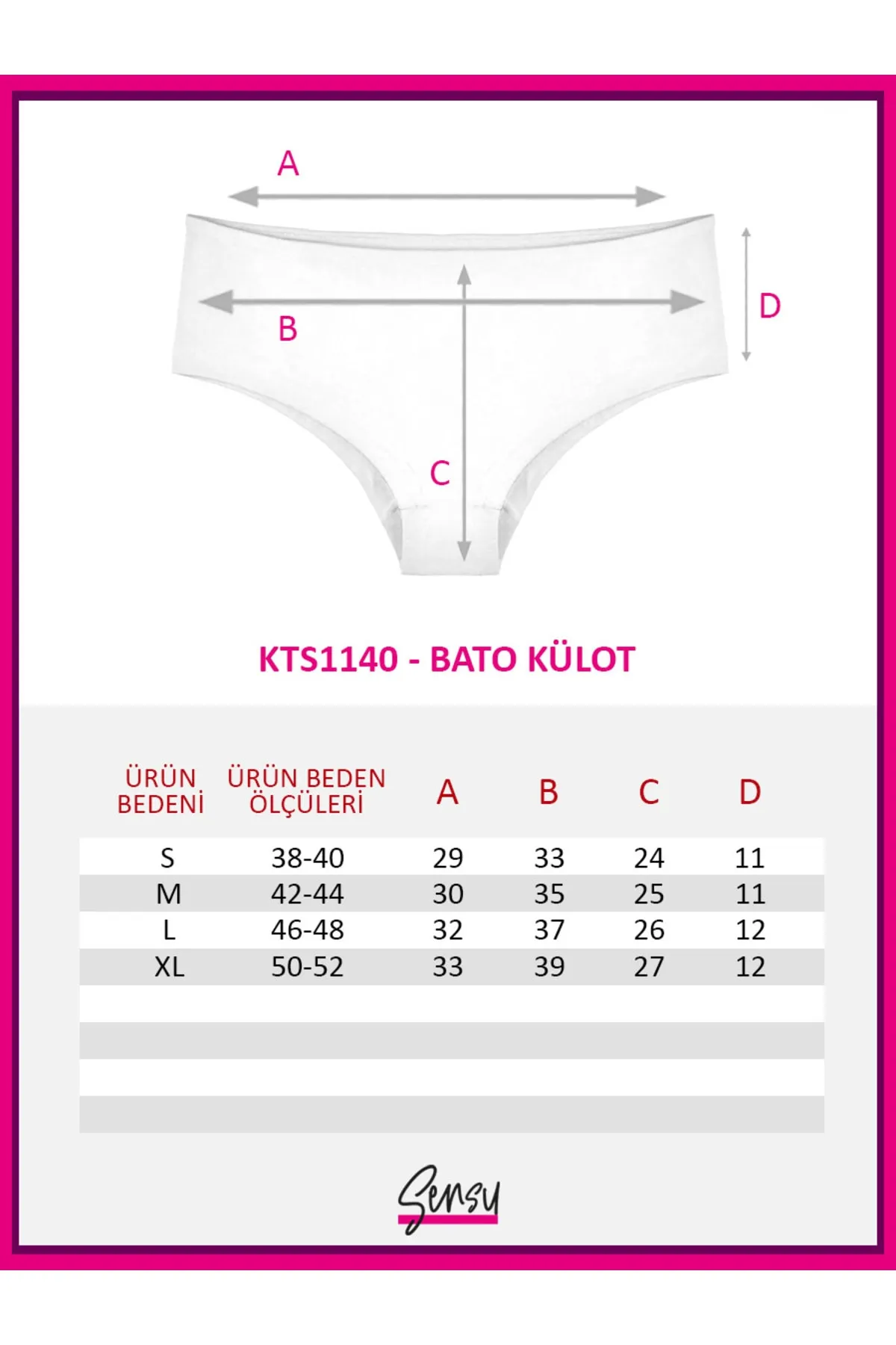 Sensu  Damen – Bato-Höschen, gemischte Farben, 5er-Pack-Set Kts1140