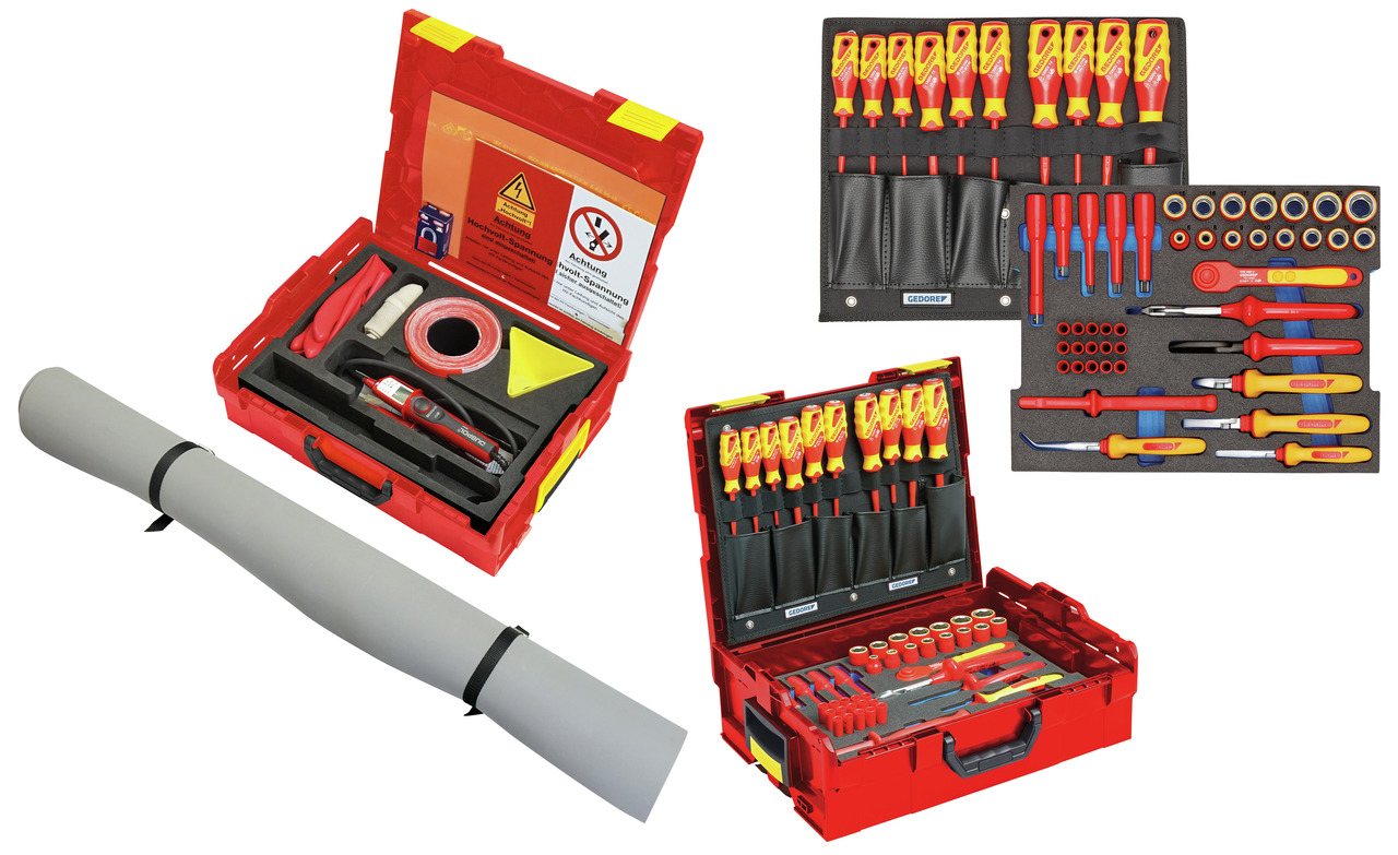 Gedore 3445720 1100-1094-95 ES VDE Werkzeugsortiment Hybrid + Erweiterung in L-Boxx 63-teilig