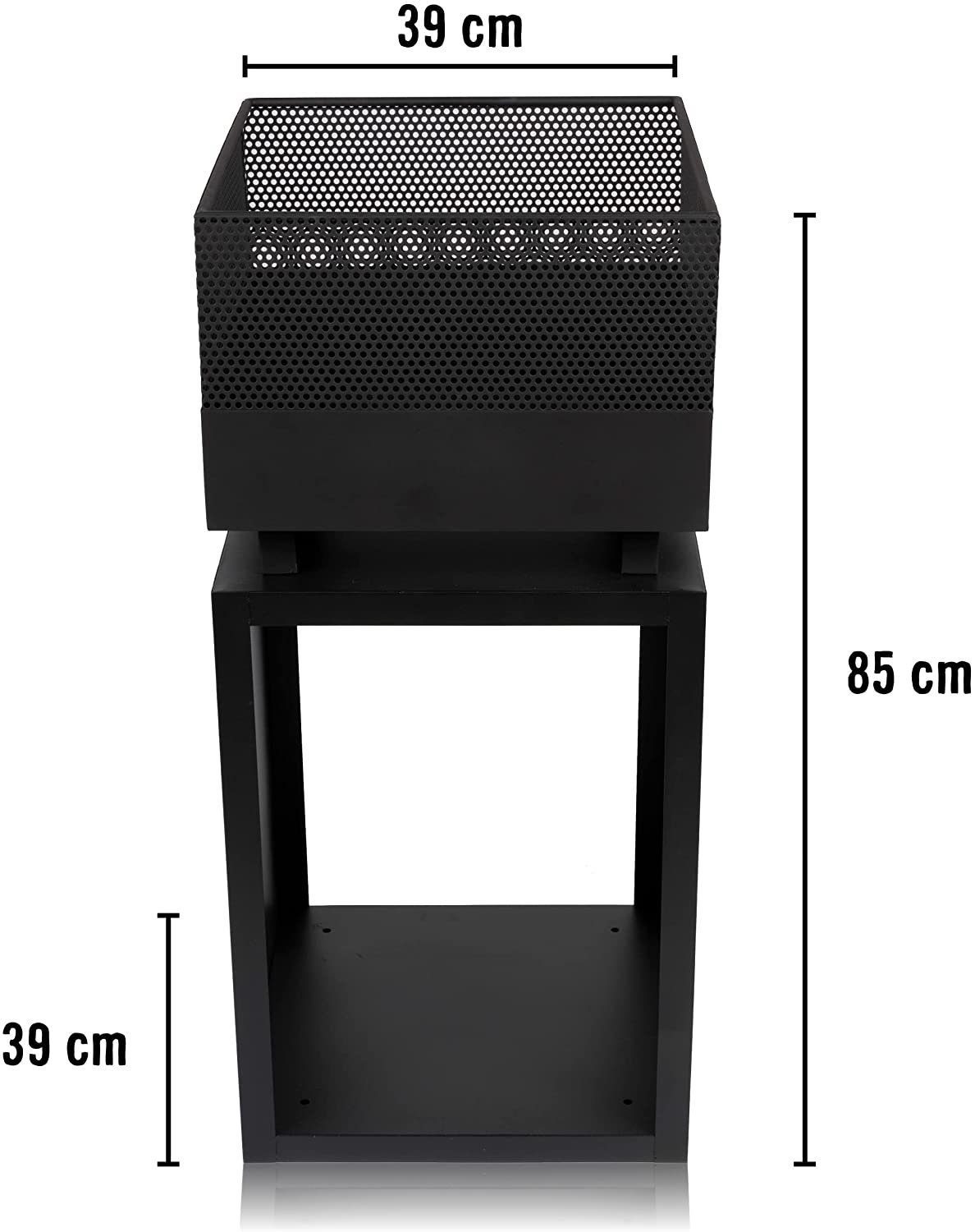 BlueCraft Feuerschale, Outdoor Feuerkorb Garten-Kamin mit Funkenschutz Terrassen-Kamin BBQ Feuerstelle