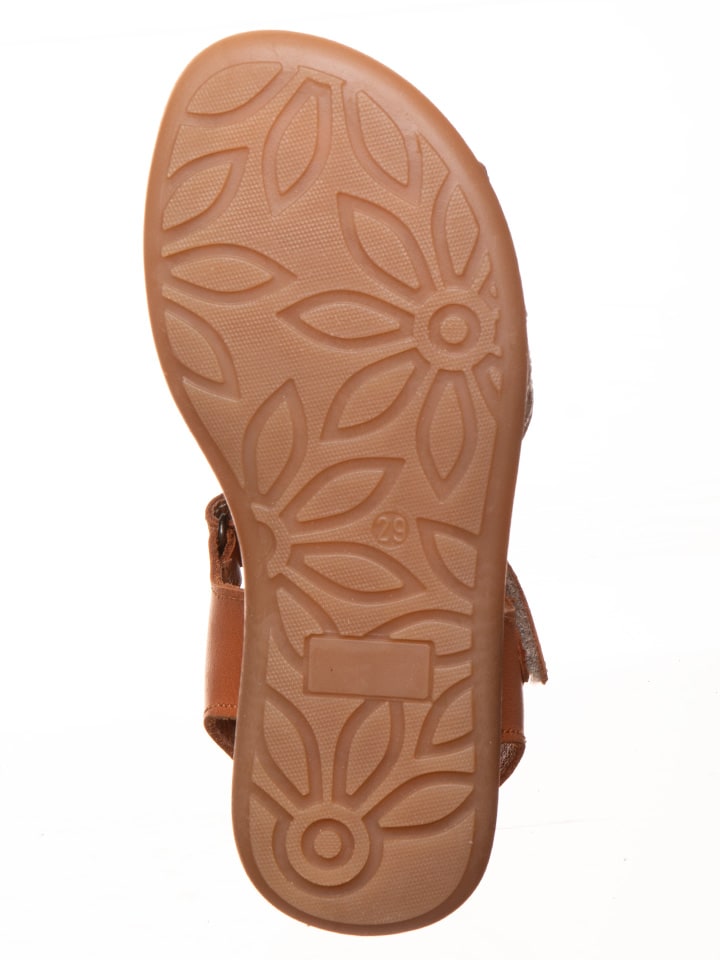 kmins Leder-Sandalen in Hellbraun/ Gold günstig kaufen