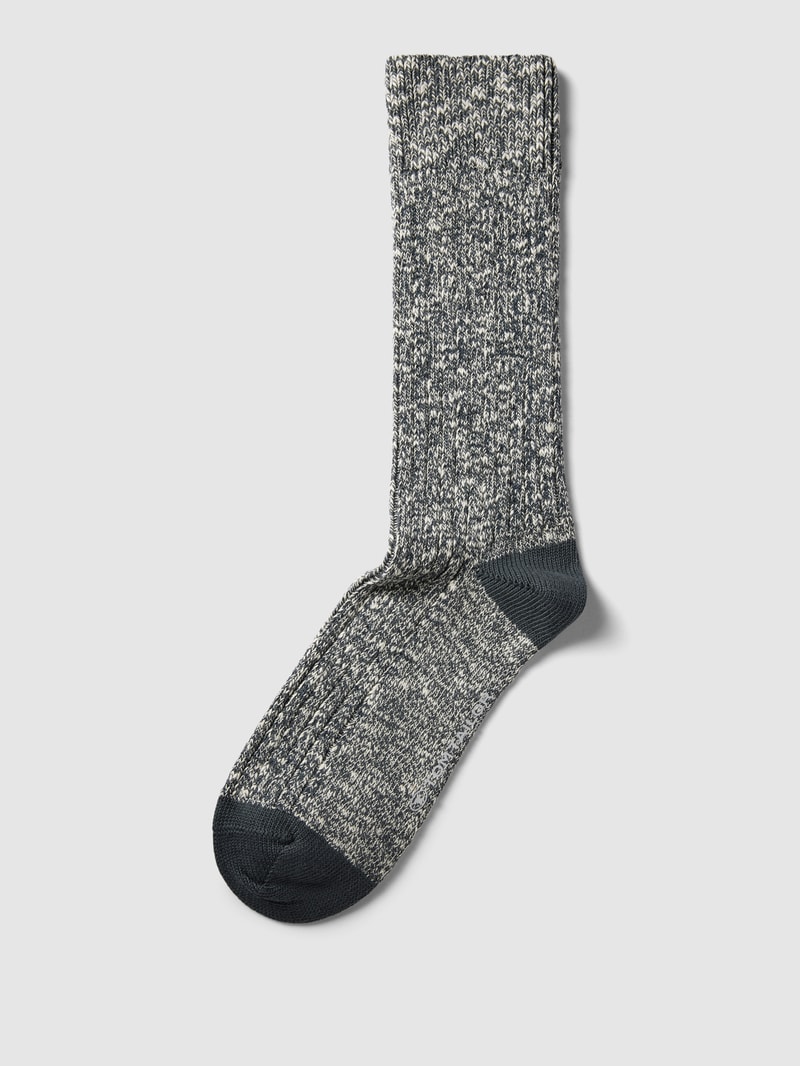 Socken mit Label-Detail in anthrazit meliert