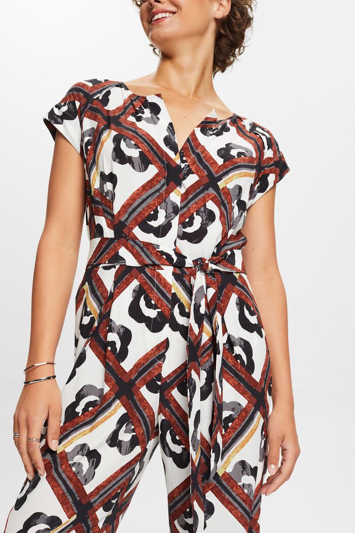 Langer Jumpsuit mit Muster