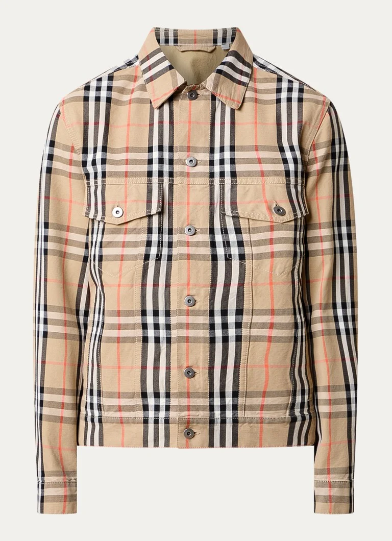 Burberry overshirt with check pattern and chest pockets