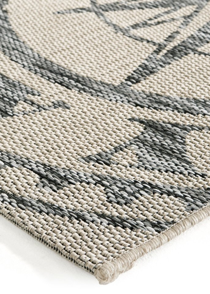 In- und Outdoor Teppich mit Kompass Motiv