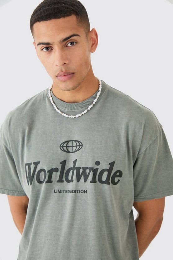 Oversized Boxy Overdye Worldwide T-shirt