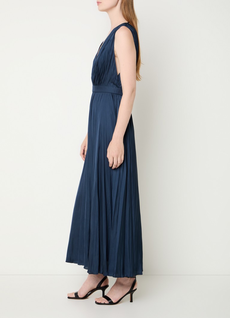 Abito midi in raso Maje con scollo a V