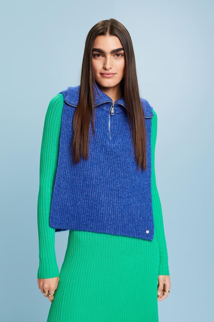 Rollkragen Poncho mit offenen Seiten
