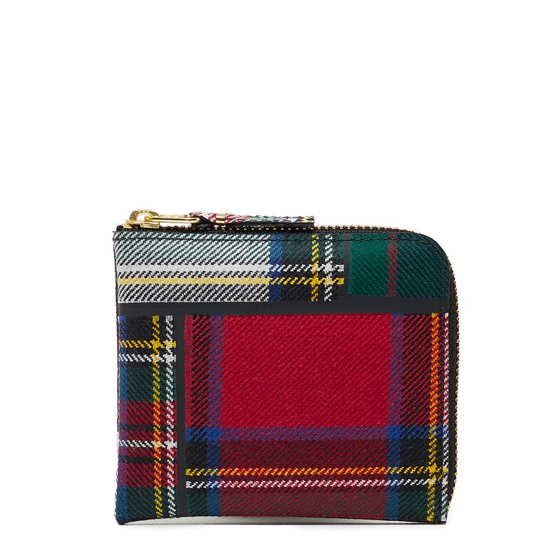 Comme des Garcons Wallet Tartan Patchwork Red
