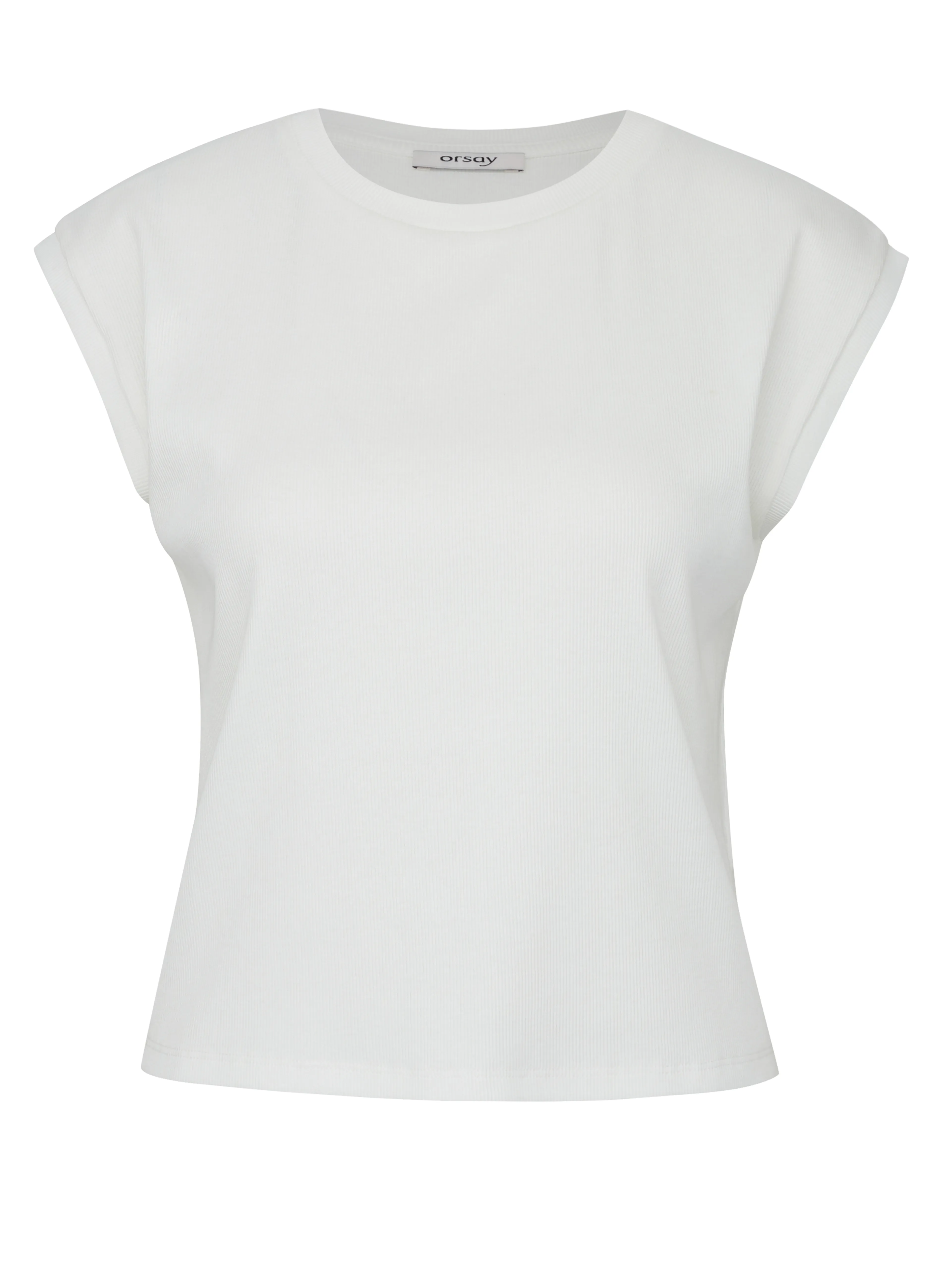 Weißes Damen Crop-T-Shirt mit kurzen Ärmeln ORSAY