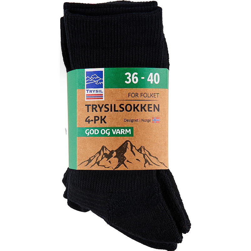 Trysil Trysilsokk 4-pk str 36/40 sort