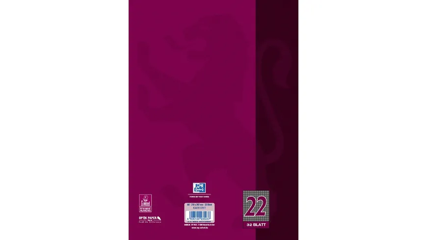 Oxford Heft A4 Lineatur 22 32 Blatt