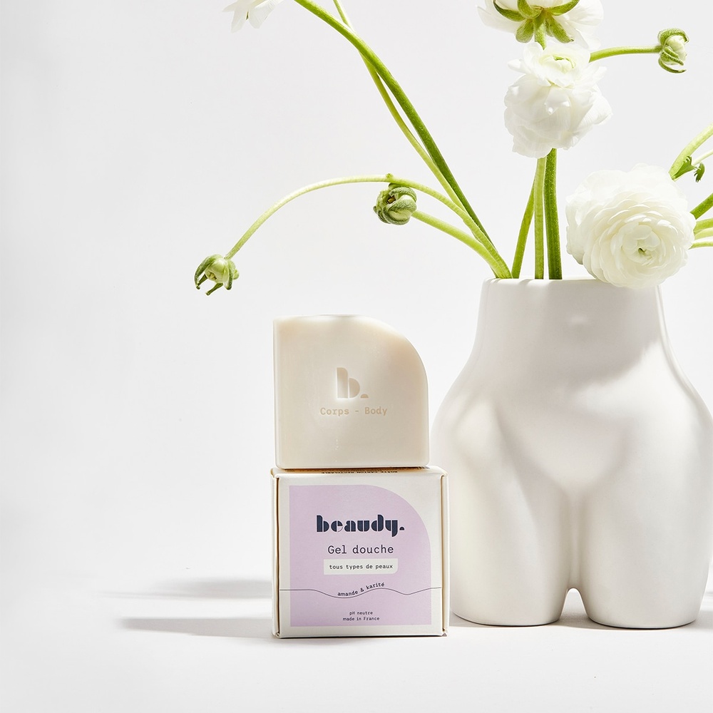 beaudy Gel Douche Solide - Huiles d'Amande & Beurre de Karité - 100g Gel Douche Solide