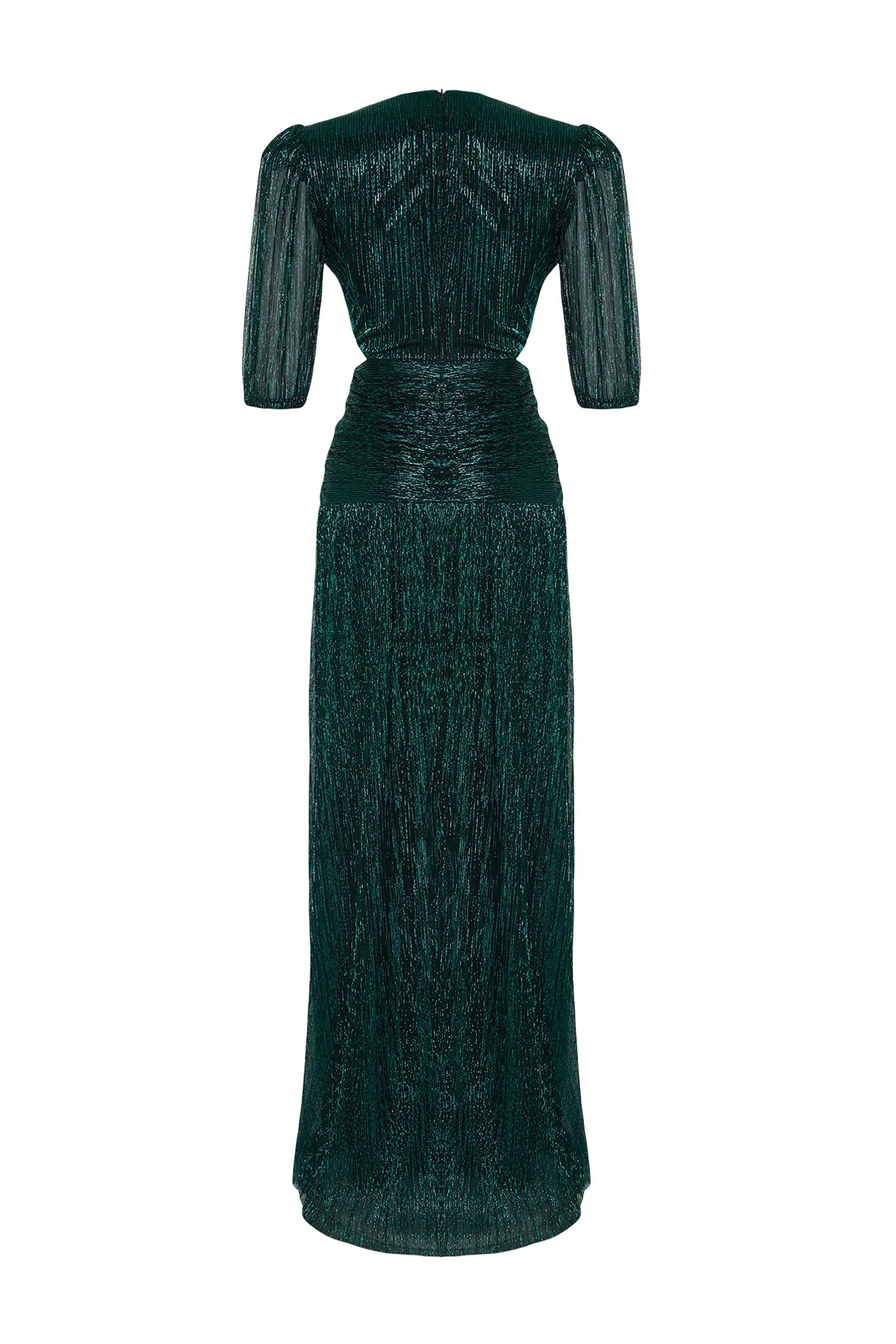 Trendyol Collection  Grünes, schlichtes, tailliertes Abendkleid und Abschlusskleid aus Strick