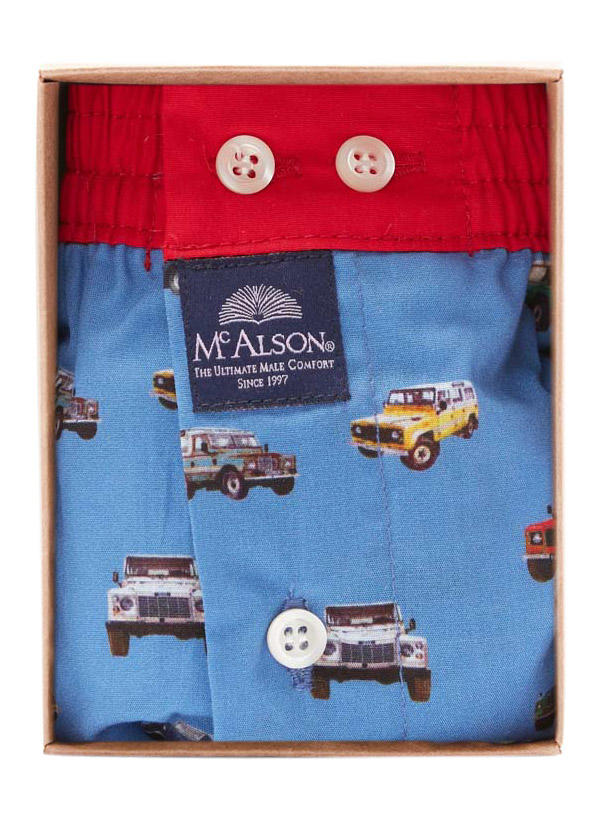 MC ALSON, Boxershorts, Baumwolle, blau gemustert