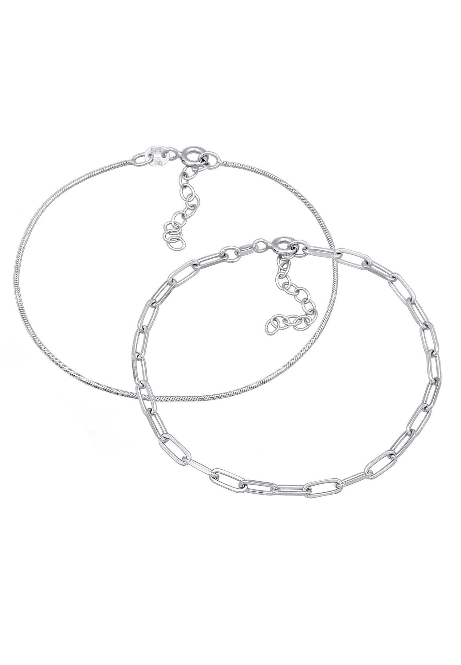 Set base di 2 bracciali a maglie da donna Elli PREMIUM in argento sterling 925