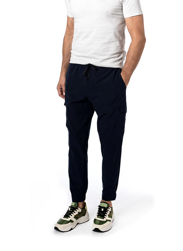 BOSS Green, Cargohose, Mikrofaser, dunkelblau