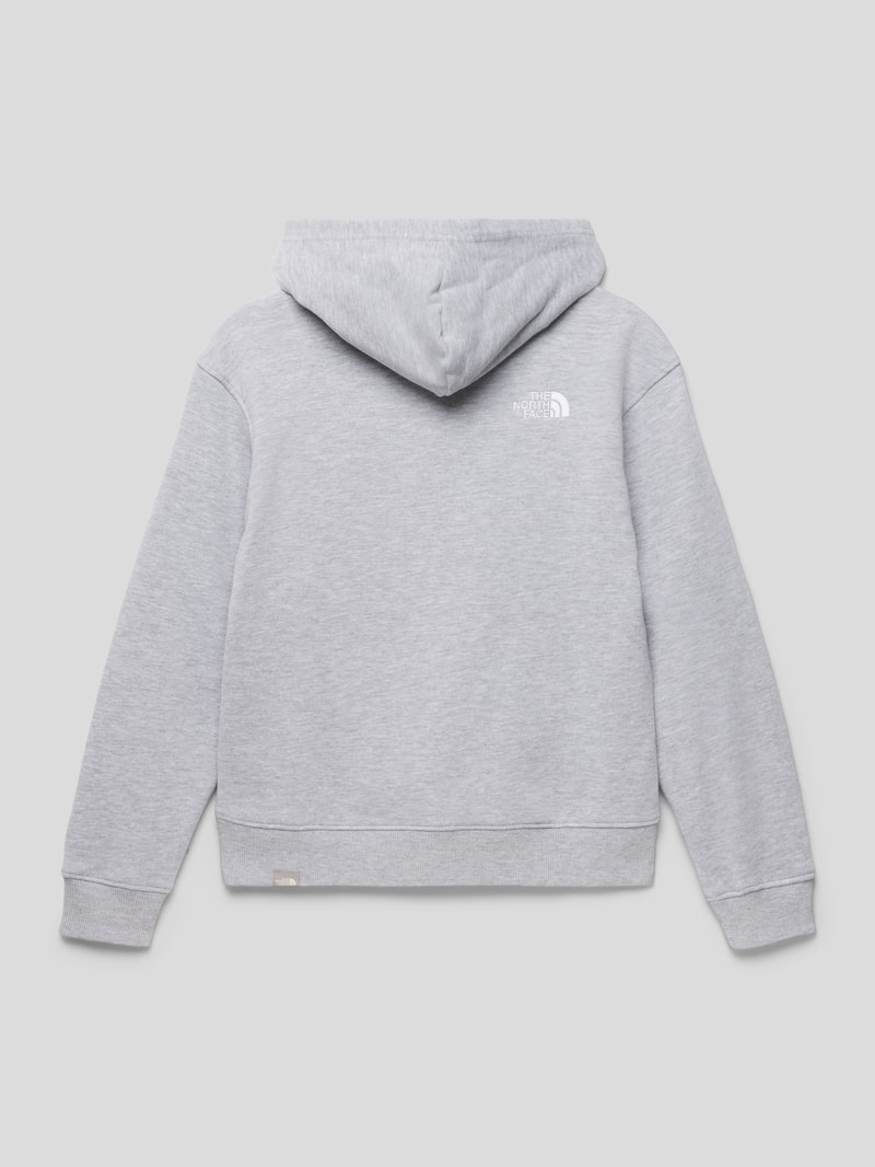 Oversized Hoodie mit Label-Stitching in mittelgrau meliert