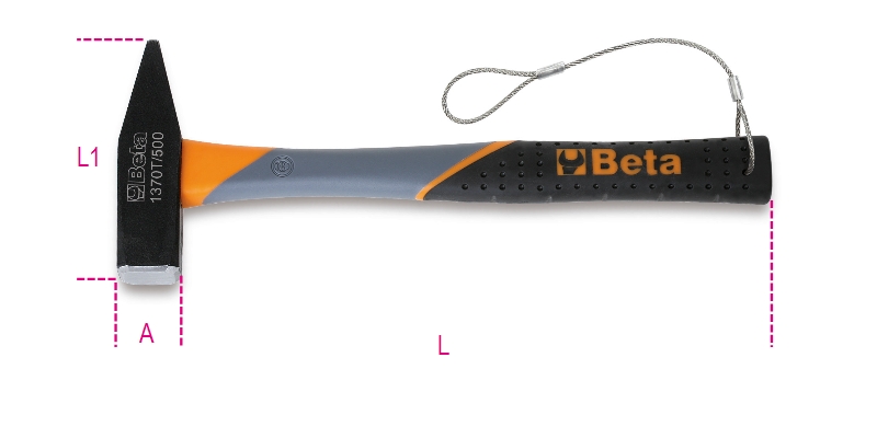 Beta 013704700 1370T-HS 1000 Bench hammer, plastic handle