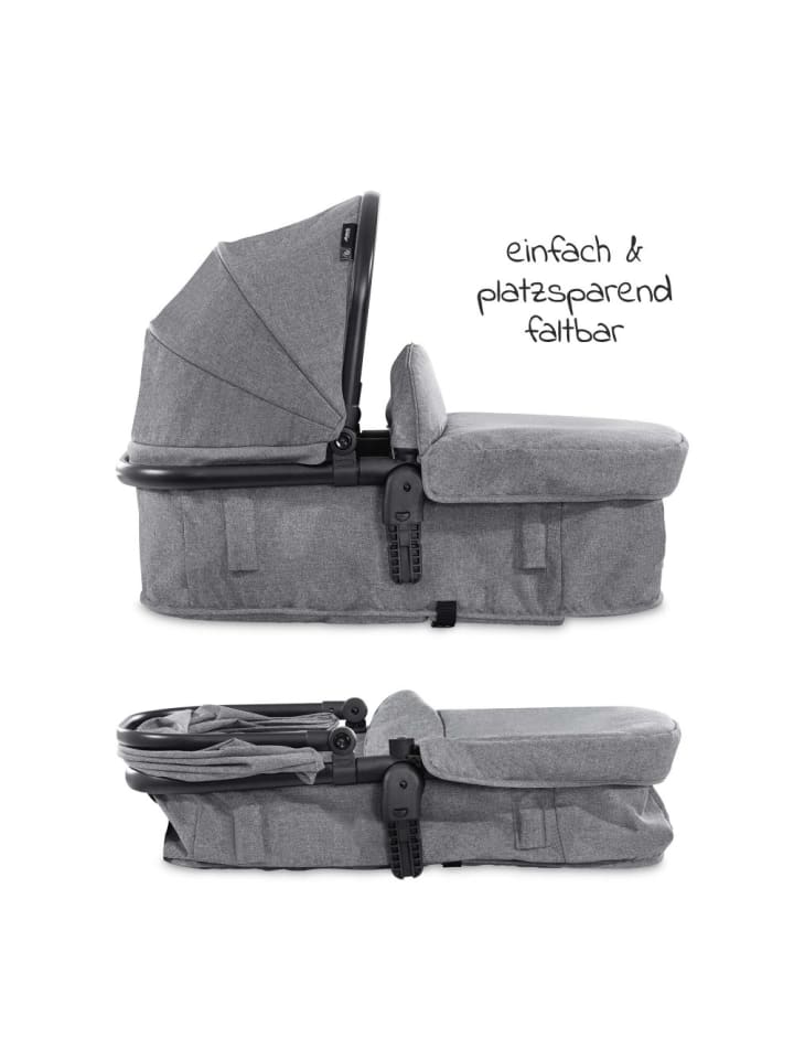 Hauck Zwillingskinderwagen Atlantic Twin (inkl. Babywanne in grau,schwarz günstig kaufen onesize