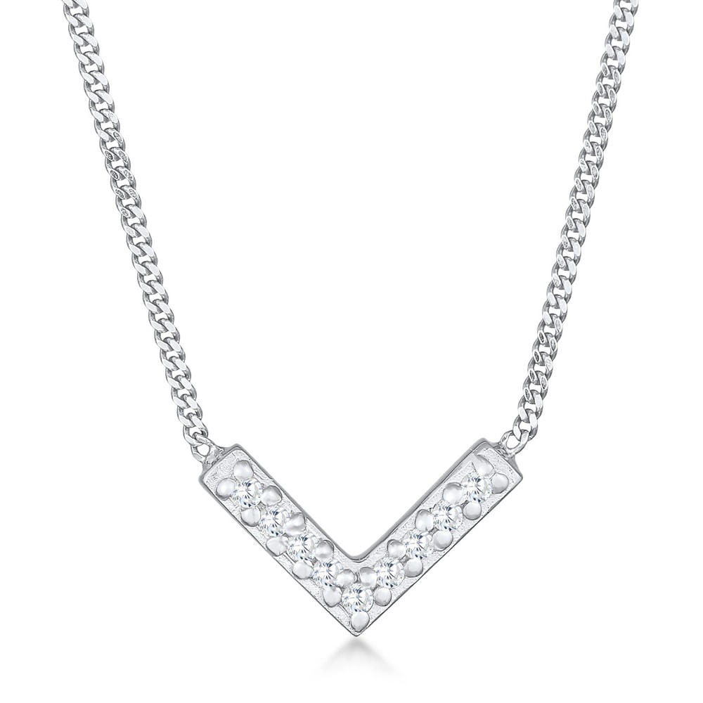 Elli Elli Collier Femmes Forme de V Étincelant Élégant avec Cristaux de Zirconium en a collier