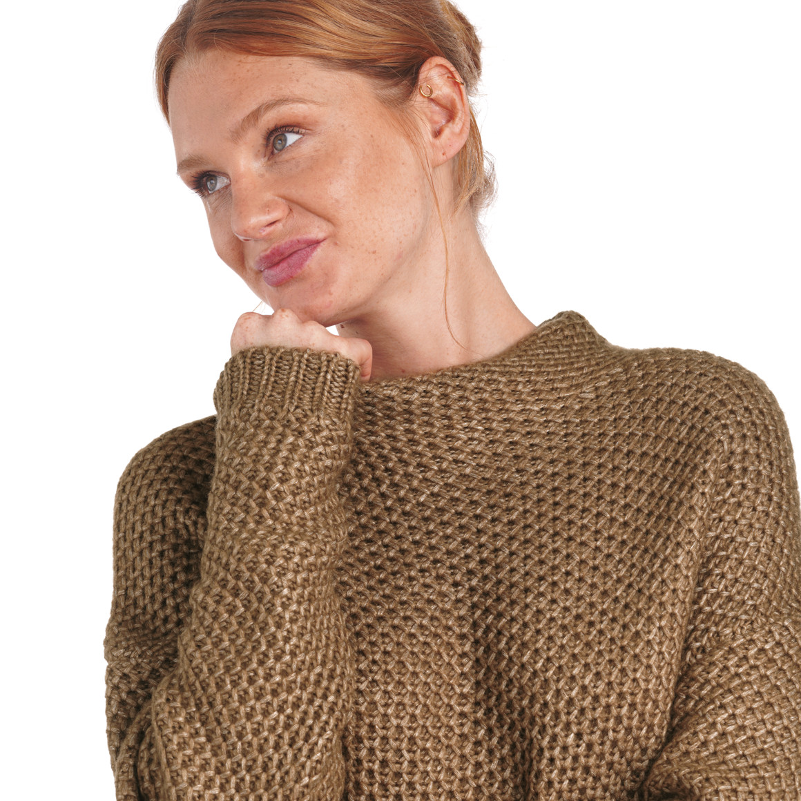 Damen Strickpullover mit Stehkragen