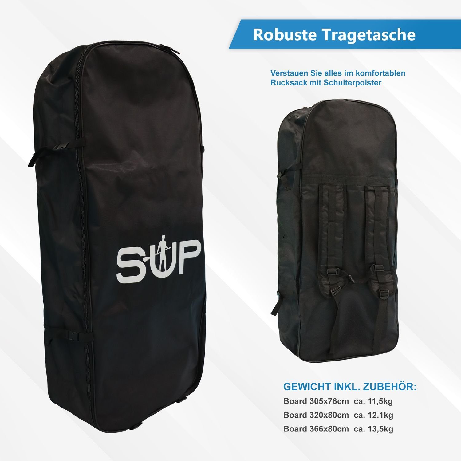 24Move SUP-Board Supboard Set, Premium Stand Up Paddleboard aufblasbar, inkl. Zubehör, Longboard, (Rucksack, Paddel, Action Cam ready, Doppelhub Pumpe, Sicherungsleine, 6 tlg., für Kinder & Erwachsene, ORANGE, 320x76, bis 180 kg), mit Drop Stich Tech