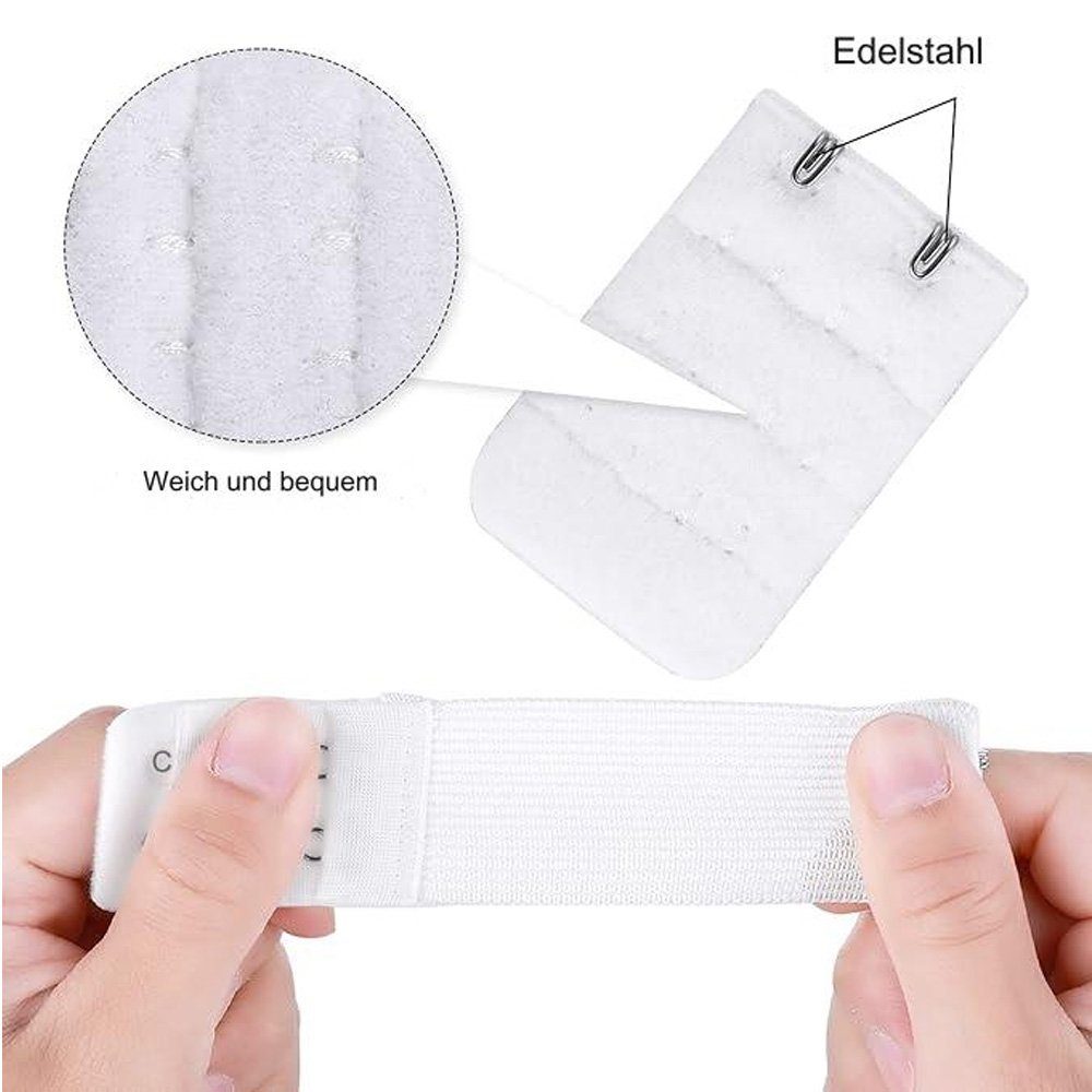 Tian Dee BH-Verlängerung 3 Haken 2 Reihen Stretch-Unterwäsche Verlängerungsschnalle