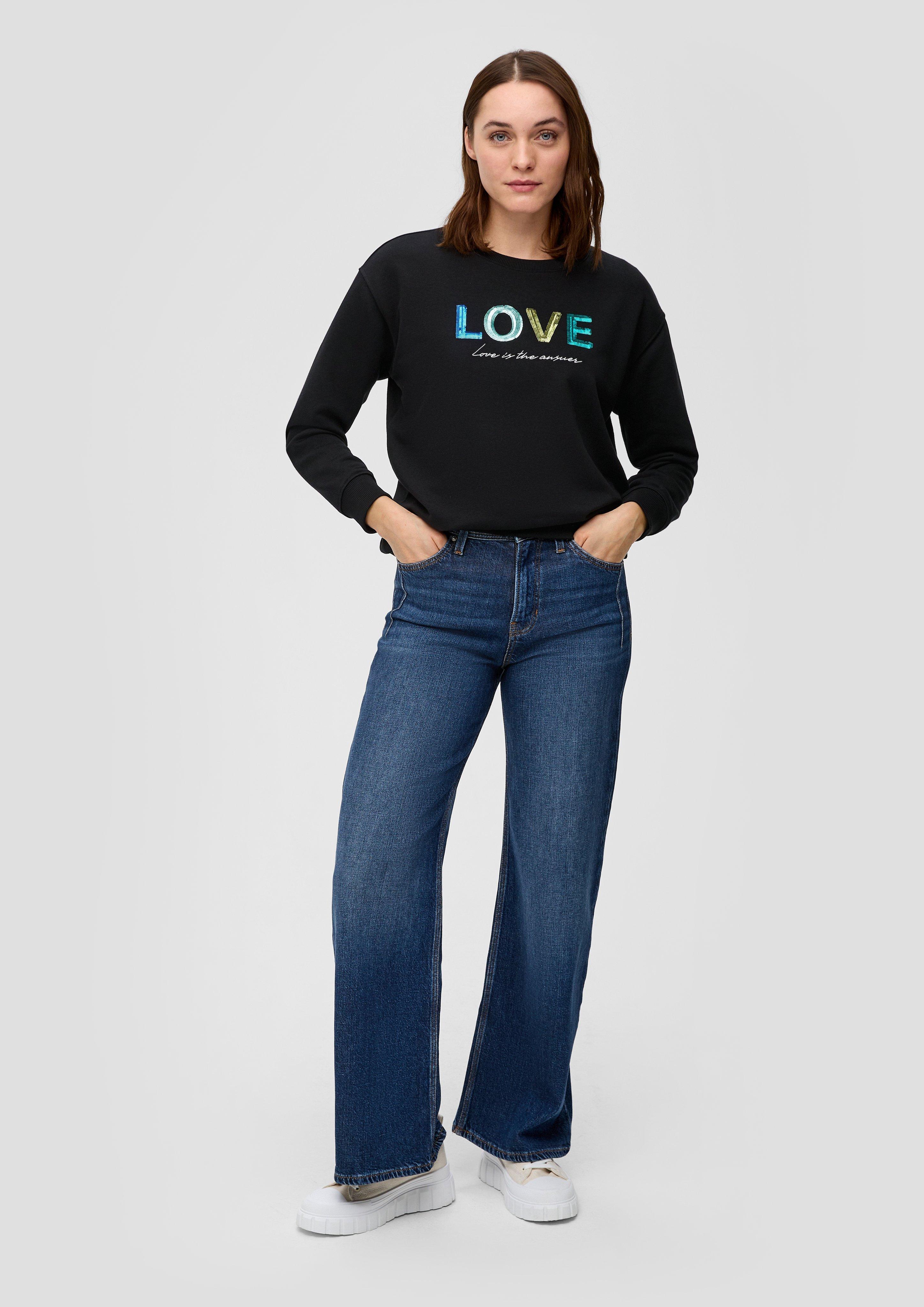 Sweatshirt mit Pailletten-Stickerei  2141897-99D0