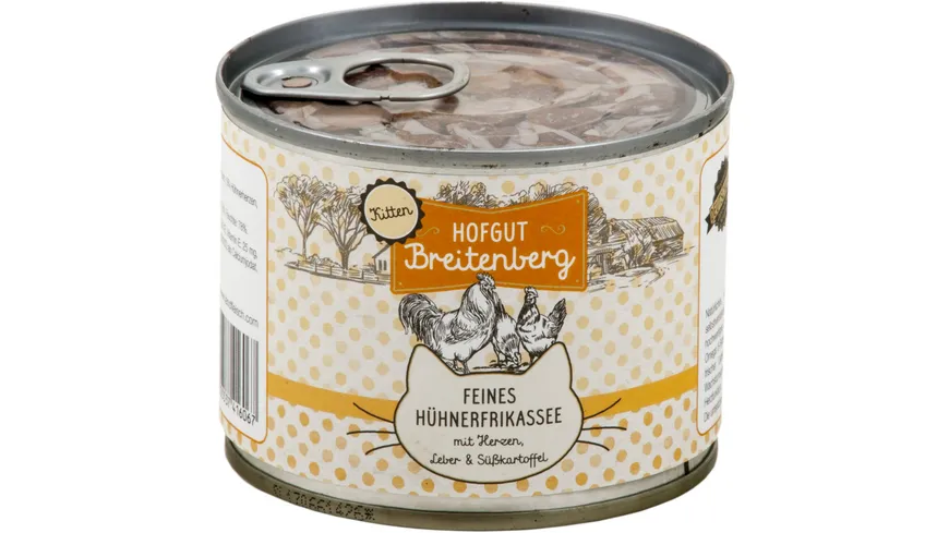 Hofgut Breitenberg Katzennassfutter Kitten Hühnerfrikassee 180g 180 g
