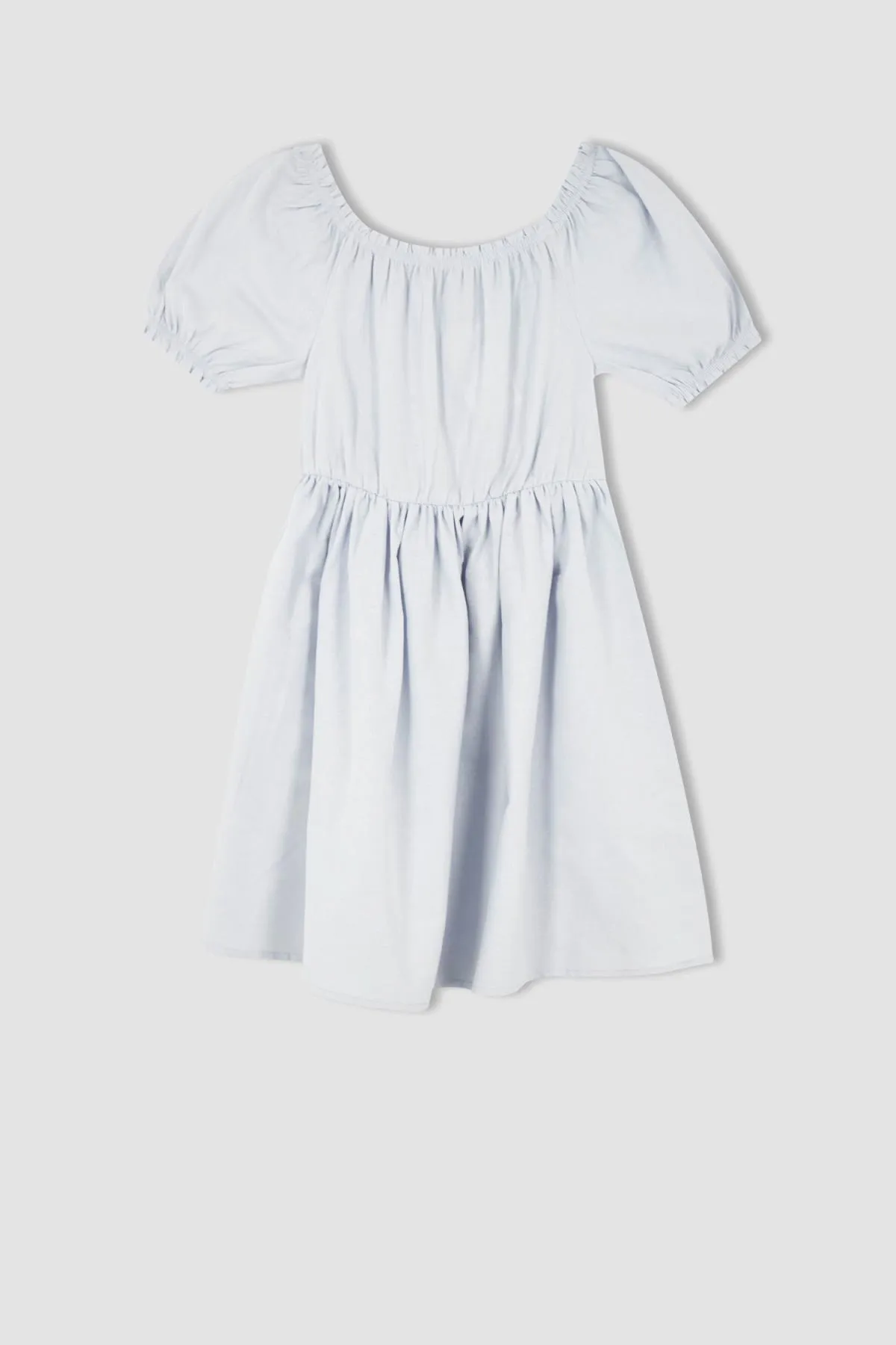 DeFacto  Mädchen Kurzarmkleid aus Baumwolle und Leinenoptik W7755a622sm