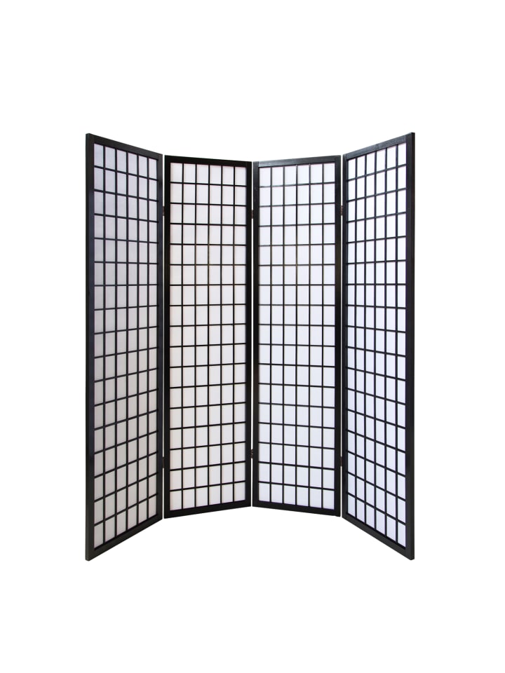 Homestyle4u 4-tlg. Paravent in Schwarz 176x175 günstig kaufen onesize