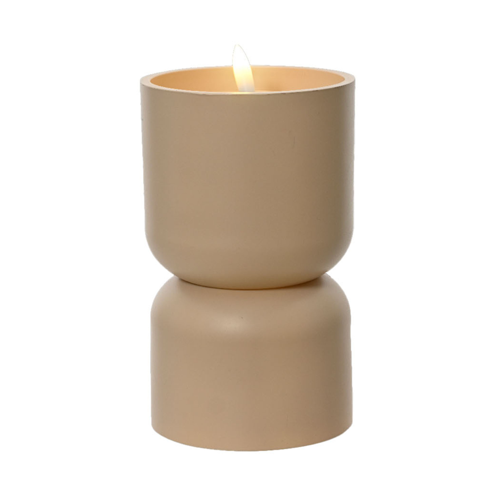 LED Kerze Wachs creme