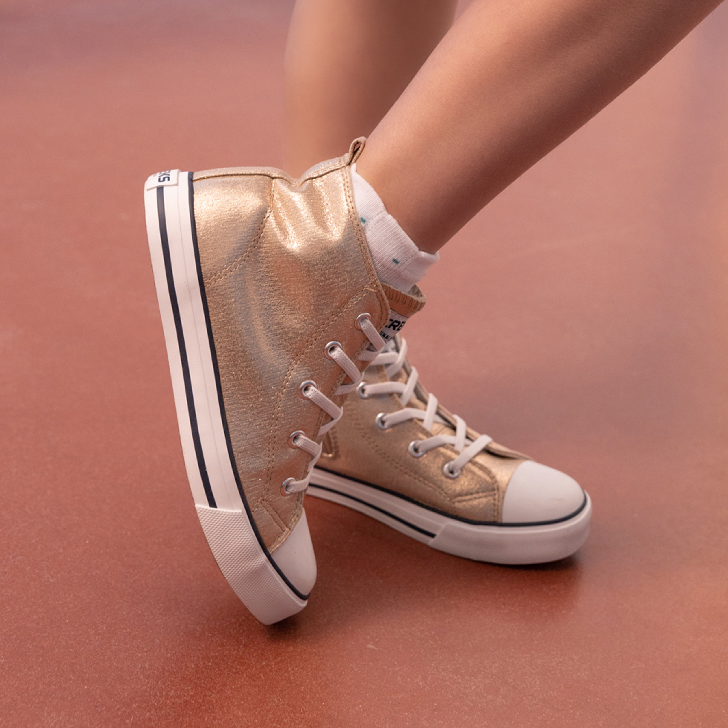 Tennis montantes en toile Creeks jaune or fille | La Halle