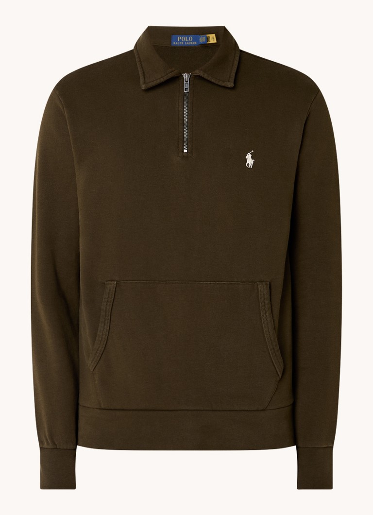 Pull Ralph Lauren en maille fine avec demi-zip et broderie logo