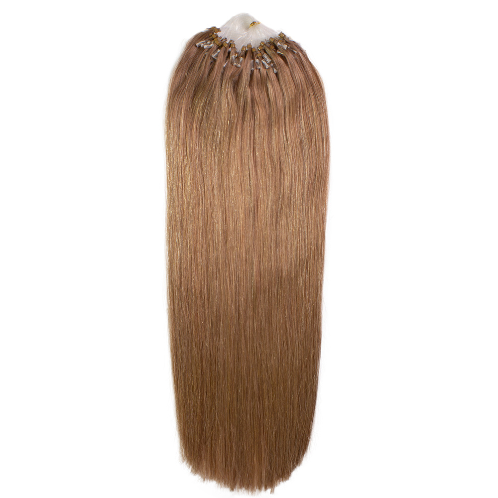 hair2heart Extensions à froid Microring Premium cheveux naturels #14 blond foncé 0.5g extensions