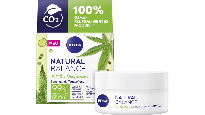 NIVEA Natural Balance Bio Hanfsamenöl Beruhigende Tagespflege 50 ml