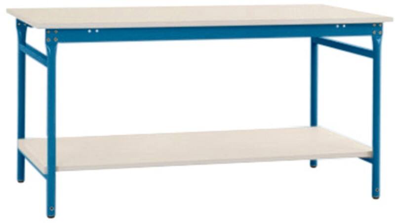 Manuflex Stationär Beistelltisch Melamin BASIS Brillantblau 1.250 x 600 x 780 mm