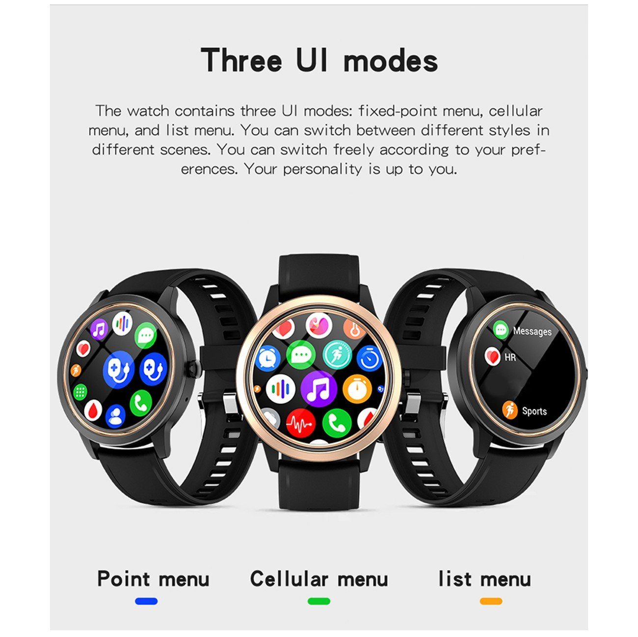 Manike A60 Business Pro Smartwatch (4,3 cm/1,69'' HD Voll Touchscreen Zoll) Spar - set, Smartwatch mit deutscher Bedienungsanleitung mit Ladekabel, Herzfrequenzmesser, Analyse von EKG-Daten, Blutdruckmessgerät
