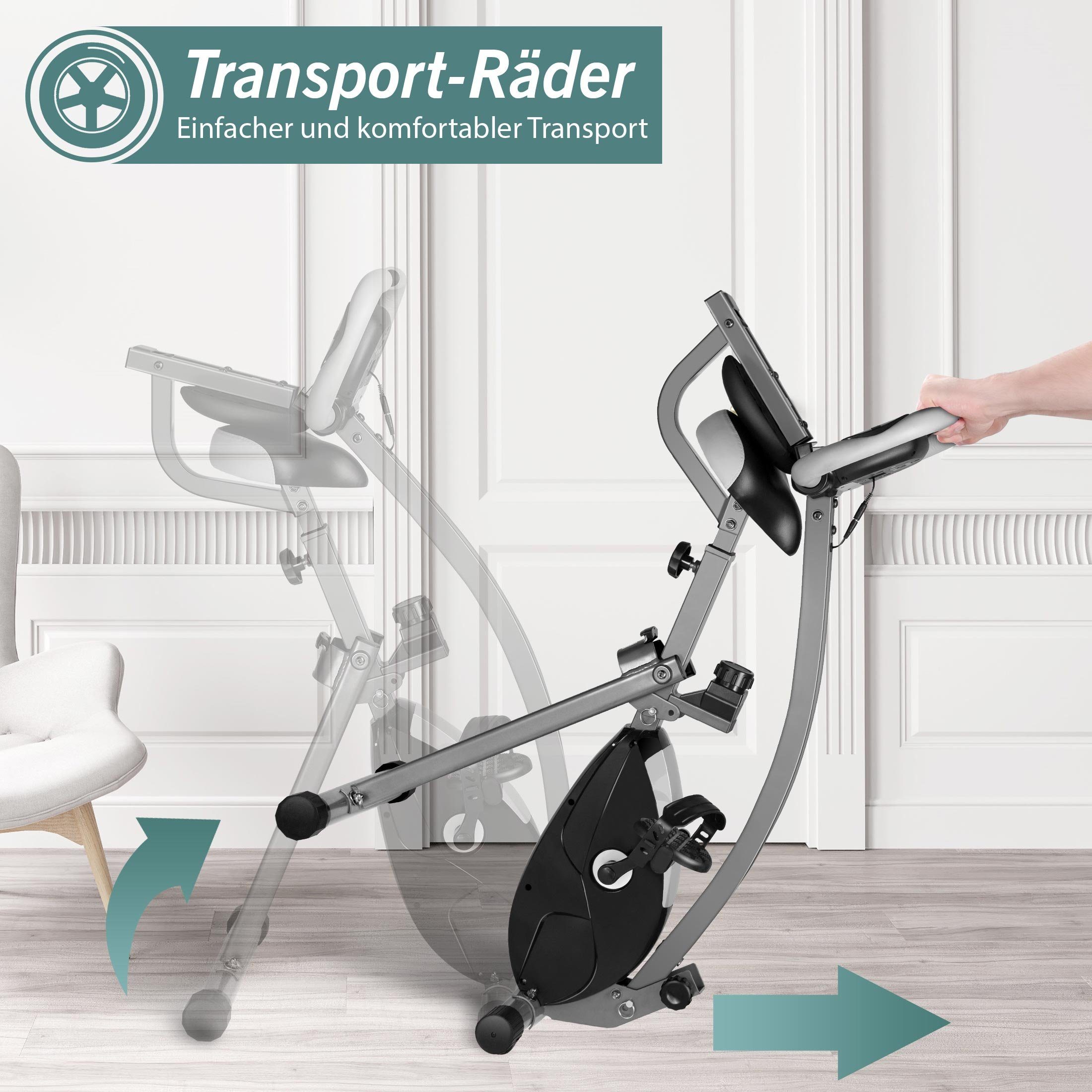 Zoomyo Heimtrainer Move Expert,Biketrainer mit Trainingscomputer,App und Handpulssensoren, Schwungradmasse: ca.1,5 kg