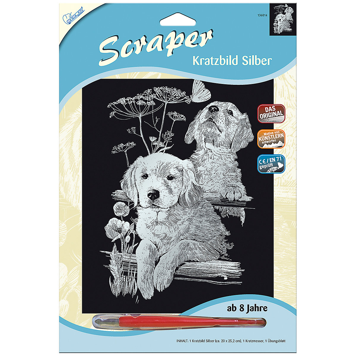 Kratzbild Scraper Labrador, silber
