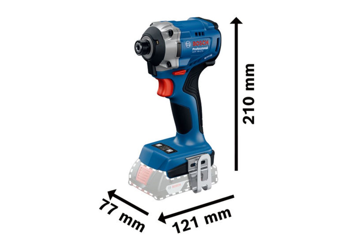 Bosch Blue 06019N2002 GDR 18V-215 Akku-Schlagschrauber mit 2 x 4,0 Ah Akku und Ladegerät GAL 18V-40 in L-BOXX