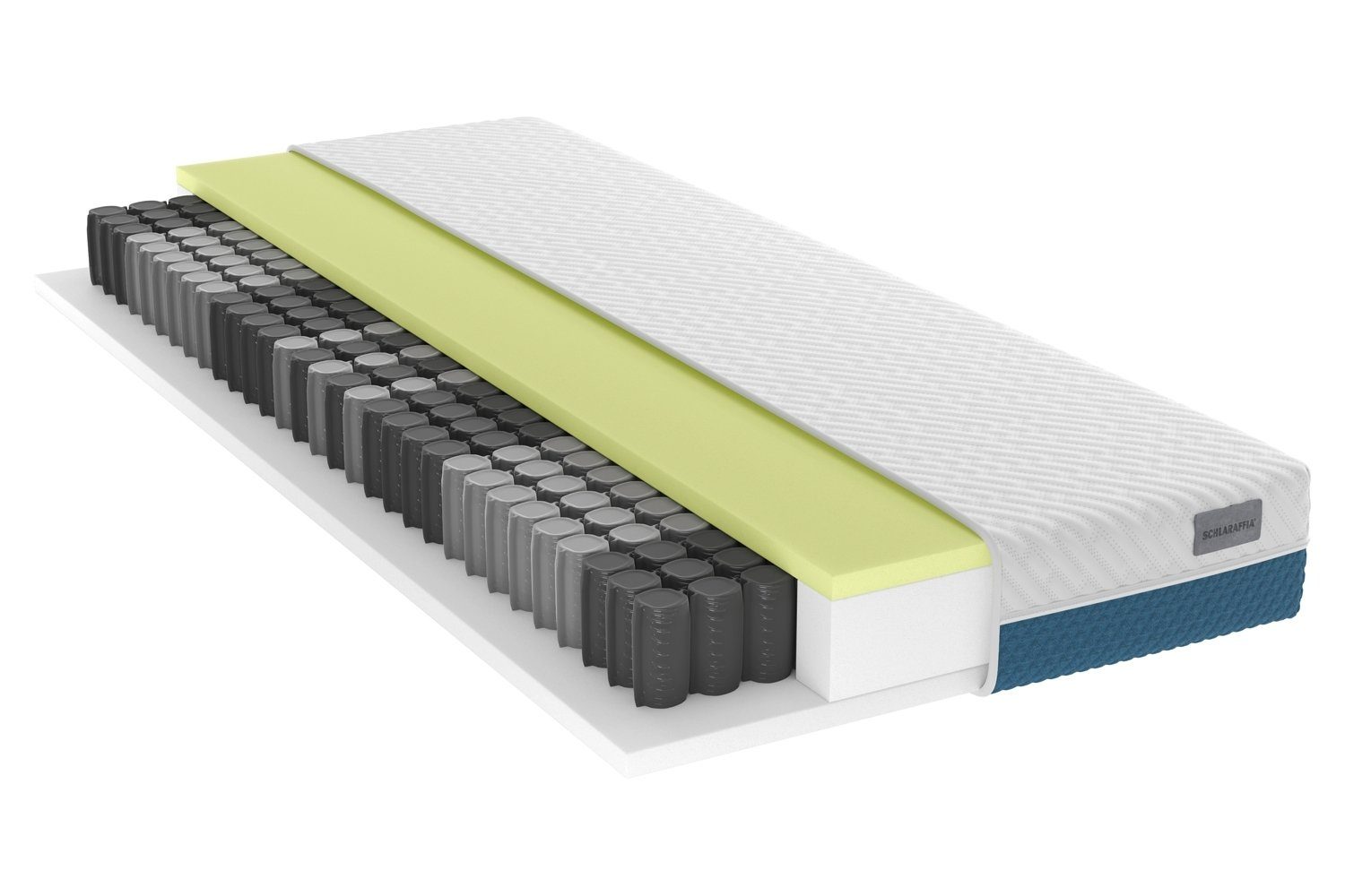 Taschenfederkernmatratze BULTEX DRIVE X5, 90 x 200 cm, Härtegrad H4, Schlaraffia, 21 cm hoch, 7-Zonen-Tonnentaschenfederkern, Bultex-Kaltschaum
